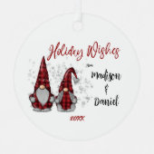 レッドバッファロー素朴プレイドでのホリデーウィッシュ格言 メタルオーナメント (正面)