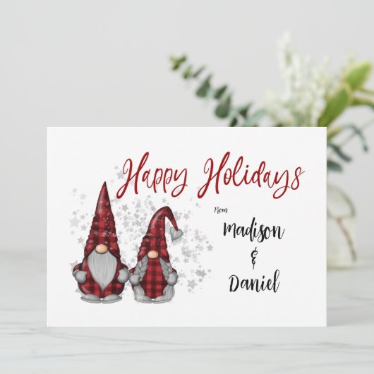 レッドバッファロー素朴プレイドのハッピーホリデー格言 シーズンカード (スタンド正面)