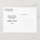 レッドバッファロー素朴プレイドのハッピーホリデー格言 シーズンポストカード (裏面)