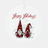 レッドバッファロー素朴プレイドのハッピーホリデー格言 メタルオーナメント (裏面)