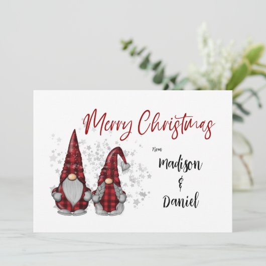 レッドバッファロー素朴プレイドのメリークリスマス格言 シーズンカード (スタンド正面)