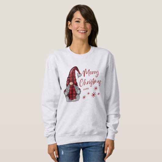 レッドバッファロー素朴プレイドのメリークリスマス格言 スウェットシャツ (正面フル)