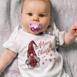 レッドバッファロー素朴プレイドのメリークリスマス格言 ベビーボディスーツ