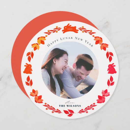 レッドバニーフォークア中国のート新年 シーズンカード (正面/裏面)