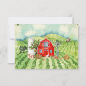 レッドババーン | ファームをテーマにした誕生日の感謝カード サンキューカード (裏面)