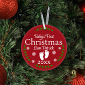 レッドバビズ初めてのクリスマスフォトスノーフレーク&ローレル セラミックオーナメント