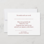 レッドバブル抽象芸術アートサンキューノート 招待状 (裏面)