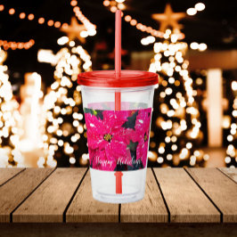 レッドバリエーションポインセティアスフローラホリデイ アクリルタンブラー