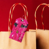 レッドバリエーションポインセティアスホリデイ ギフトタグ