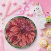 レッドバリゲットダリア開花フローラ ペーパープレート (パーティー)