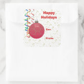 レッドバルブクリスマスギフトラベル スクエアシール (バッグ)