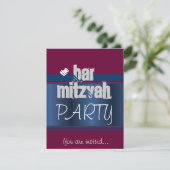 レッドバルミツワーバー(ユダヤ教の)バル・ミツバーパーティー 招待状 (スタンド正面)