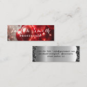 レッドバルーングリッターイベント結婚式パーティー スキニー名刺 (正面/裏面)