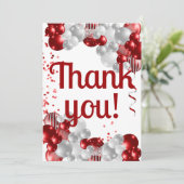 レッドバルーン誕生日ありがとう サンキューカード (スタンド正面)