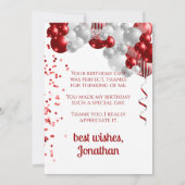 レッドバルーン誕生日ありがとう サンキューカード (裏面)