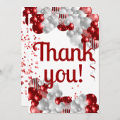 レッドバルーン誕生日ありがとう サンキューカード (正面/裏面)