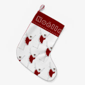 レッドバレリナガールパーソナライズされたクリスマスストッキング スモールクリスマスストッキング (正面 (吊り時))