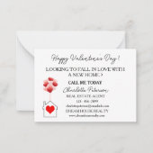 レッドバレンタインデー実在エテートマーケティング ノートカード (正面)