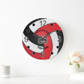 レッドバレースタイルとDIY文字 ラージ壁時計 (ホーム)