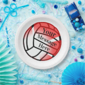 レッドバレーボールカスタム紙パーティー ペーパープレート (パーティー)