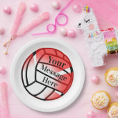 レッドバレーボールカスタム紙パーティー ペーパープレート (パーティー)