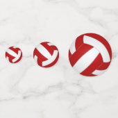 レッドバレーボールチームカラーズスポーツパーティー コンフェッティ (正面)