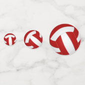 レッドバレーボールチームカラーズスポーツパーティー コンフェッティ (裏面)