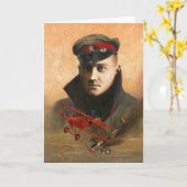 レッドバロンポートレートグリーティングカード カード (黄色い花)