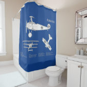 レッドバロンFokker Dr1 – 飛行機の設計図ABD シャワーカーテン (インサイチュ)