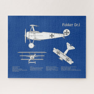 レッドバロンFokker Dr1 – 飛行機の設計図ABD ジグソーパズル