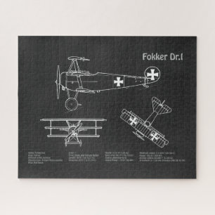 レッドバロンFokker Dr1 – 飛行機の設計図PD ジグソーパズル