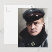 レッドバロンManfred von Richthofen 1917カラー化 ポストカード (正面/裏面)