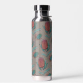 レッドバンクシア水彩色 – オーストラリア先住民花 ウォーターボトル (左面)