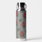 レッドバンクシア水彩色 – オーストラリア先住民花 ウォーターボトル (背面)