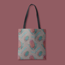 レッドバンクシア水彩色 – オーストラリア先住民花 トートバッグ