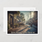 レッドバンクNJ静かな日曜日シーン1920s ポストカード (正面/裏面)