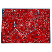 レッドバンダナとブルージーンズ ラージペーパーバッグ (正面)