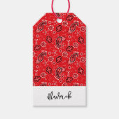 レッドバンダナウエスタンカウボーイネームおもしろい ギフトタグ (正面)