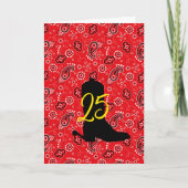 レッドバンダナウエスタンカウボーイブートスプリーズAGEおもしろい カード (正面)