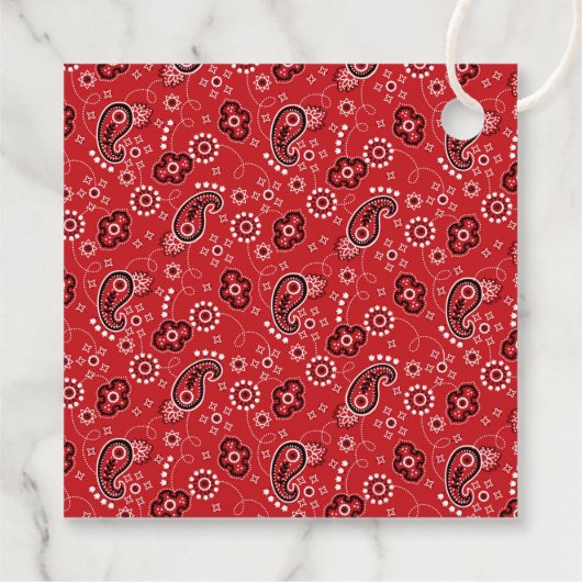 レッドバンダナウエスタンカウボーイブートスプリーズAGEおもしろい フェイバータグ (裏面)