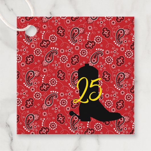 レッドバンダナウエスタンカウボーイブートスプリーズAGEおもしろい フェイバータグ (正面)