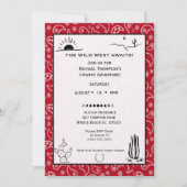 レッドバンダナウエスタンカウボーイ誕生日招待状 招待状 (正面)