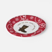レッドバンダナカウボーイブーツパーソナライズされた誕生日 ペーパープレート (アングル)