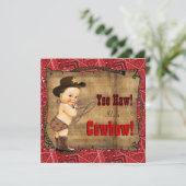 レッドバンダナカウボーイベビーシャワー 招待状 (スタンド正面)