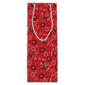 レッドバンダナカウボーイロデオアウトドアクラシックおもしろい ワインギフトバッグ (裏面)