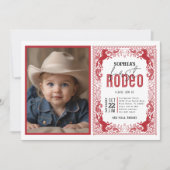 レッドバンダナファーストRodeoフォト招待状 – カウボーイ 招待状 (正面)