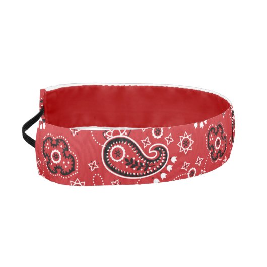 レッドバンダナヘアアクセサリーおもしろいノンヘッドバスリップまたは滑ることンド アスレチックヘッドバンド (左)