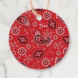 レッドバンダナモダンカウボーイウェスタンロデオアウトドア フェイバータグ