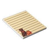 レッドバンダナ付きチョコレートラブラドールバイカボチャ ノートパッド (アングル)