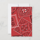 レッドバンダナ素朴シャルボードカントリーウェディングRSVP 出欠カード (裏面)